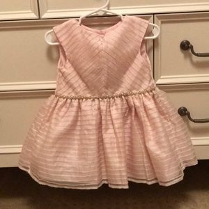 Pippa and Julie blush and gold dress